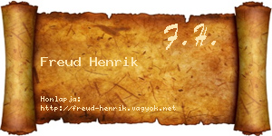 Freud Henrik névjegykártya